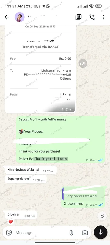 WhatsApp delivery screenshot 1
